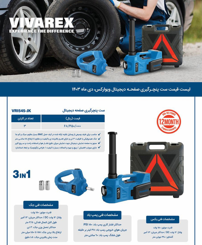 ست پنچرگیری سه عددی ویوارکس مدل VR1545-JK