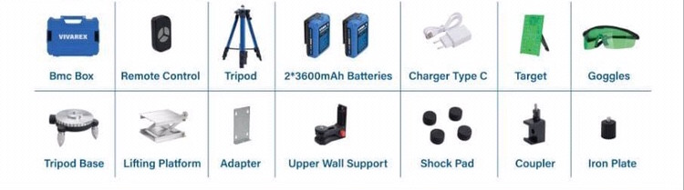 تراز لیزری ۳۶۰ درجه ۱۶ خط نور سبز ویوارکس مدل VR1604-L2