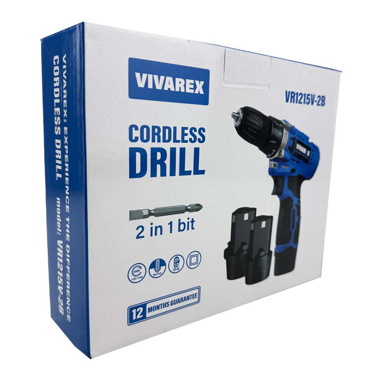 دریل شارژی ۱۲ ولت دو باتری ویوارکس مدل VR1215V-2B