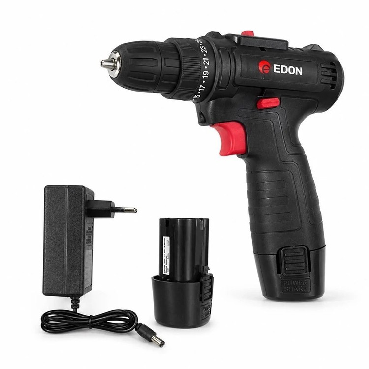 دریل شارژی ادون ۱۲ ولت تک باتری مدل ED-12C