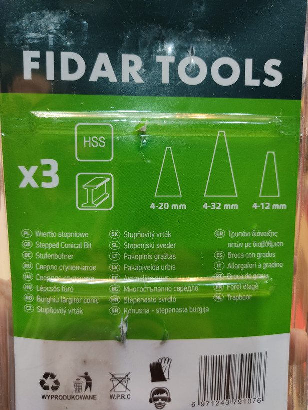 ست مته کاجی ۳ عددی فیدر تولز FIDAR TOOLS